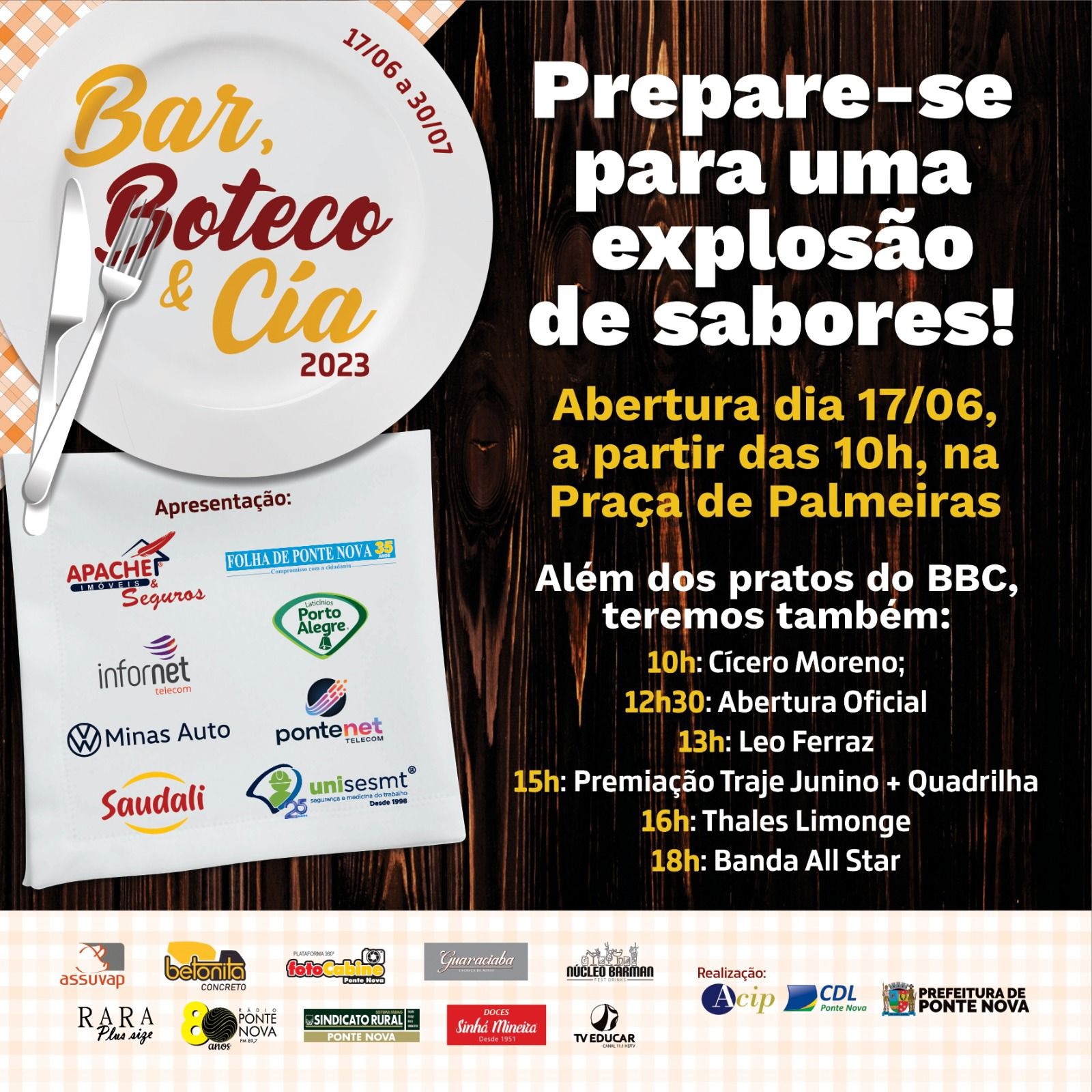 Venha neste sábado prestigiar a abertura do Bar, Boteco & Cia!